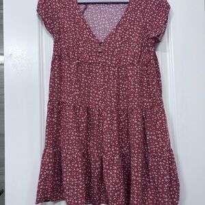 Aeropostale Burgundy Floral Mini Dress
